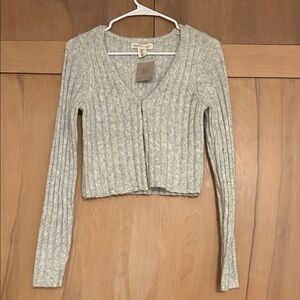 Happily Grey Ribbed Cardigan